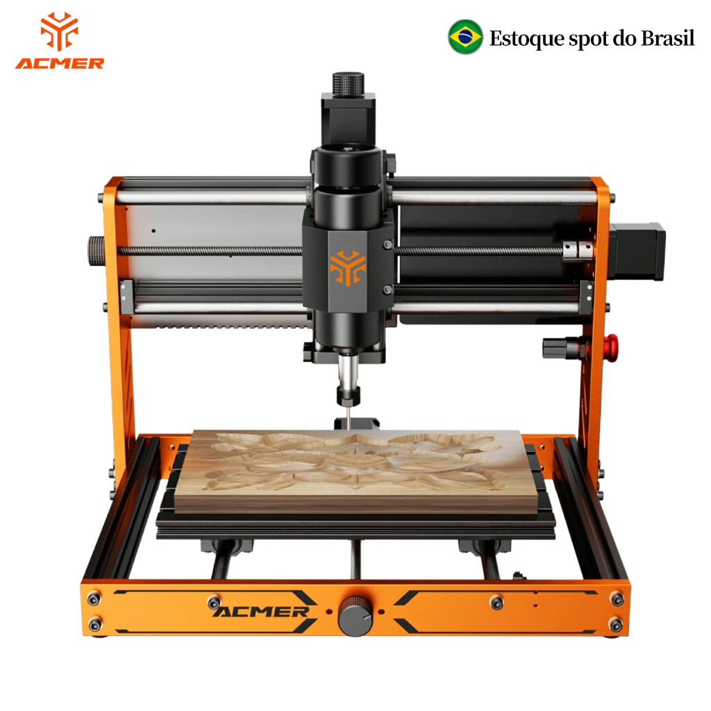 ACMER Ascarva 3S 500W Fresadora e Roteador CNC, Fresagem Alumínio 6061, Corta Madeira Plástico Acrílico, Estoque BR 24h