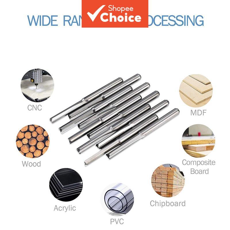 Fresas Retas de 2 Flautas – 6 mm/8 mm, Metal Duro, para Roteadores CNC e Fresadoras de Madeira
