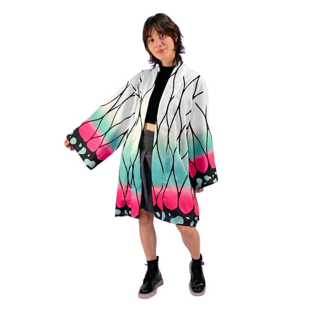 Kimono Shinobu Kocho Cosplay Anime Fantasia Feminina Leve Confortável Demon Slayer