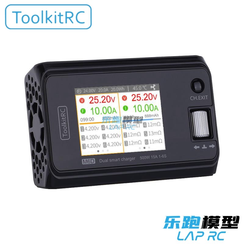 ToolkitRC M6D Dual Channel Modelo de carro inteligente Carregador de equilíbrio modelo de aeronave 500W 20A 6S