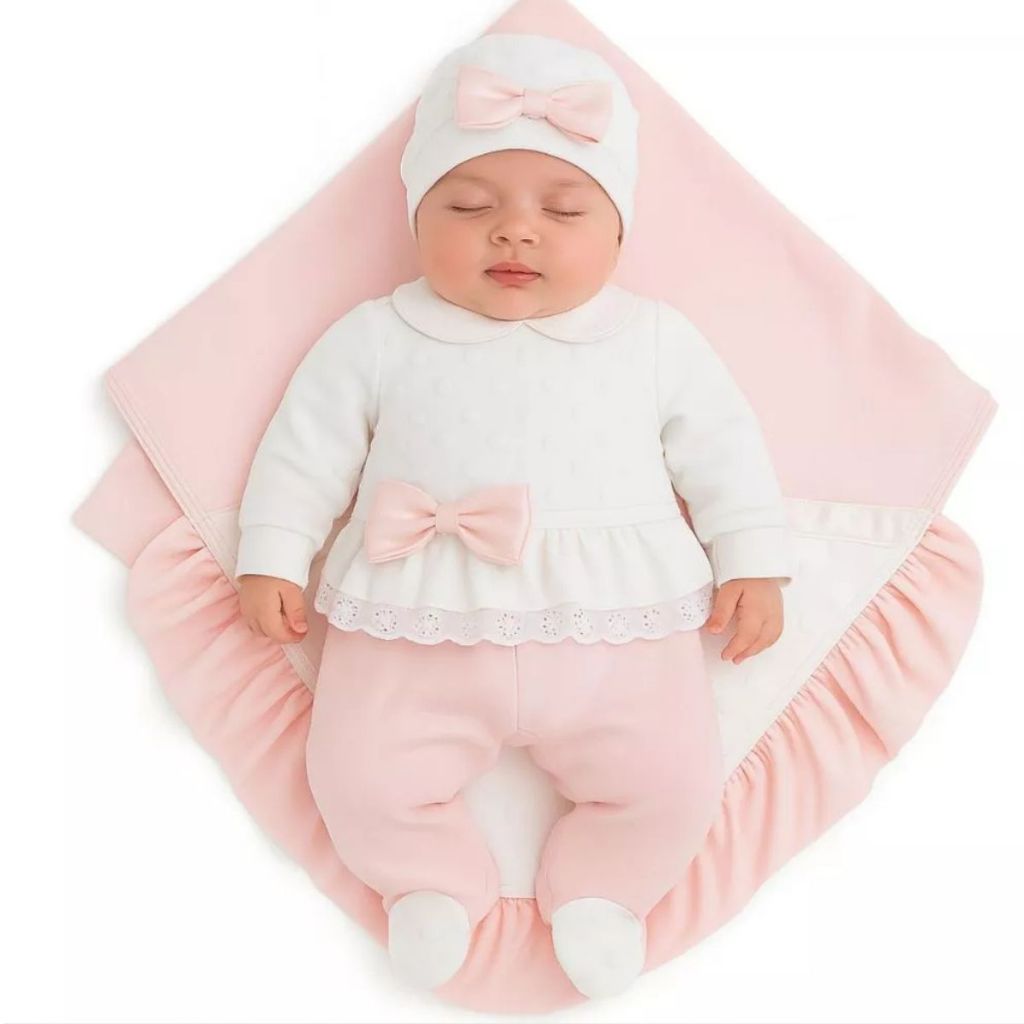Saída Maternidade Para Bebê Booble Soft 4 Peças Quentinha- ENVIO IMEDIATO