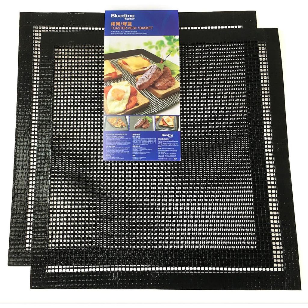 Bluedrop PTFE Open Mesh Crispy Baking Mats Quick Oven Liners Dehydrator Sheets Non Stick Perforated Toaster Meshes Pack