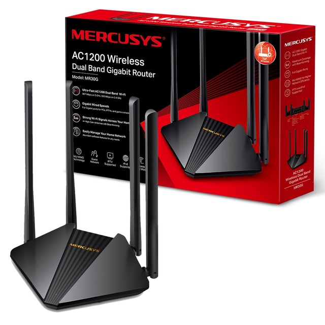 Roteador Gigabit Dual-Band Sem Fio AC1200 MR30G