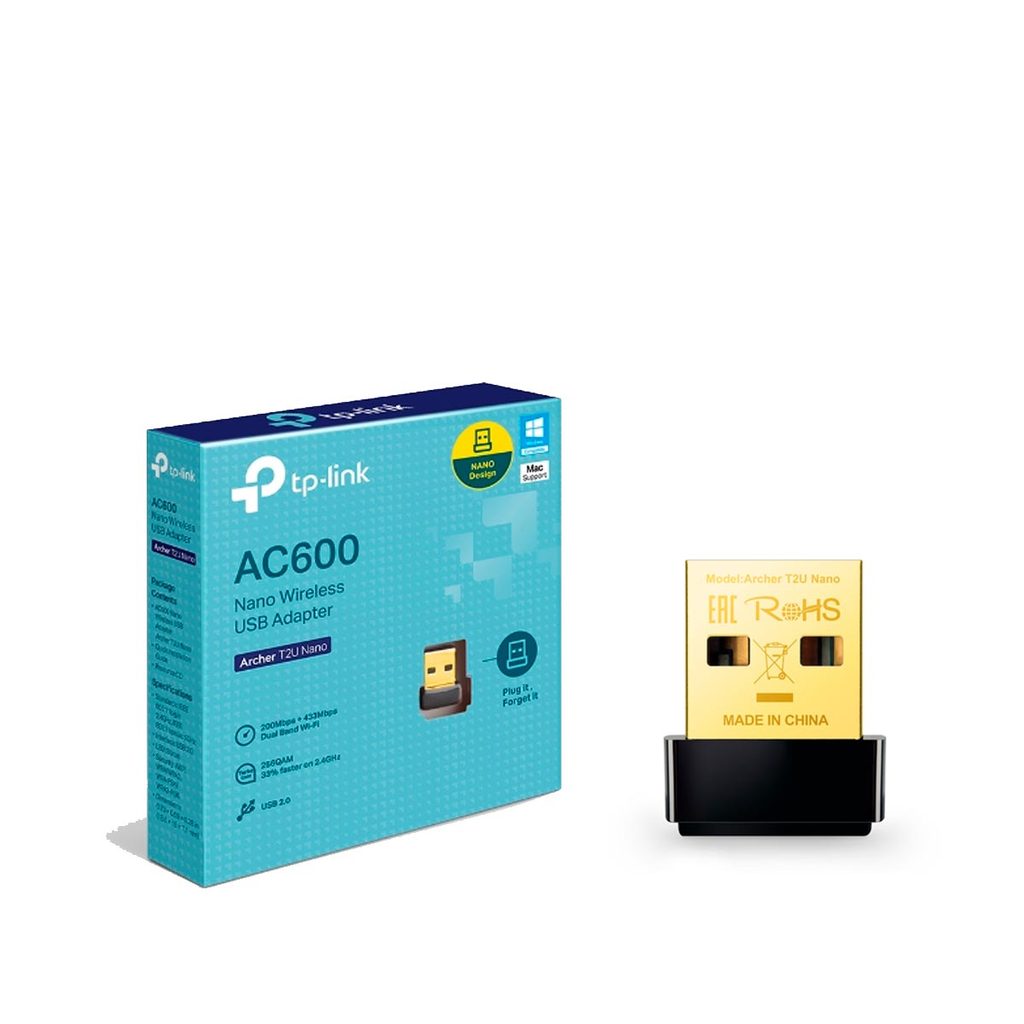 Adaptador USB WIFI T2U Designer Nano TP Link AC600 Dual Band 2.4 e 5 Ghz Frequencia