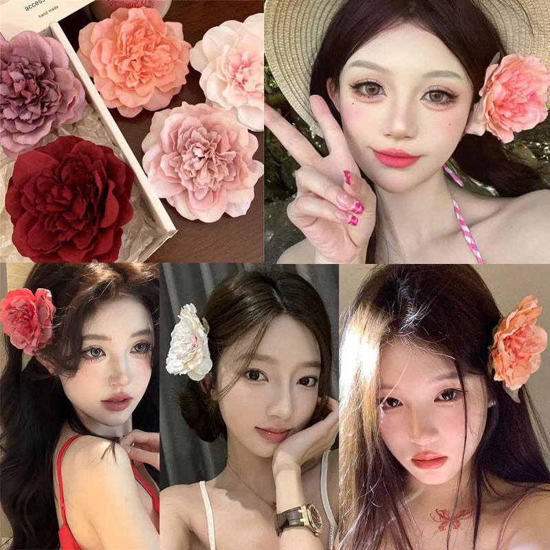 Lindas Garotas Francesas Clipes De Peônia Flor Faixa Lateral Acessório De Cabelo
