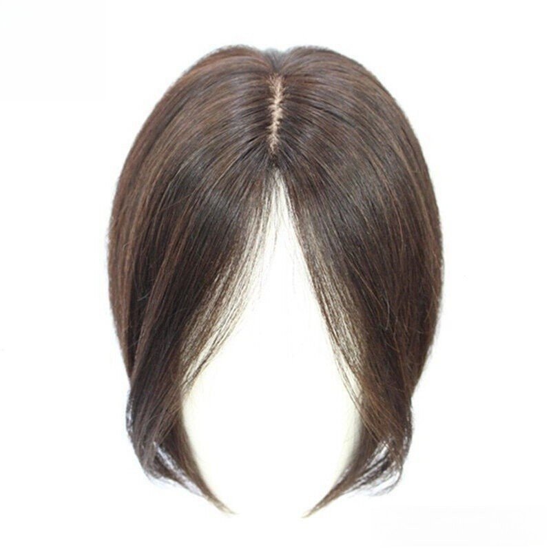 100% cabelo humano, peruca francesa, com risca ao meio, peruca com presilhas, adequada para mulheres, modelo W7AG.