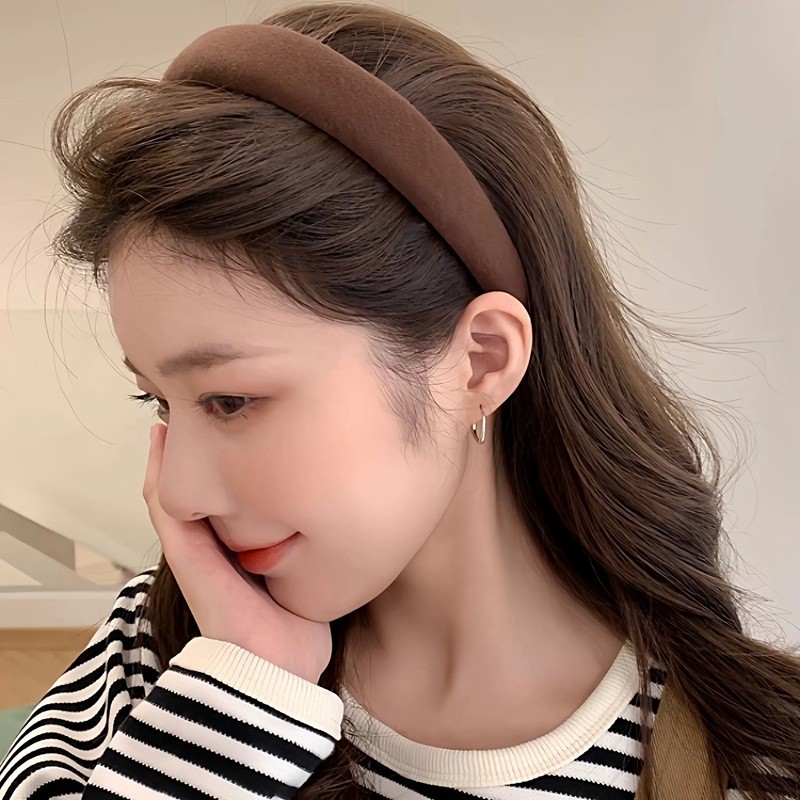 Tiara de esponja estilo coreano com coroa alta, presilha de cabelo versátil francesa, tiara para lavar o rosto e fazer m