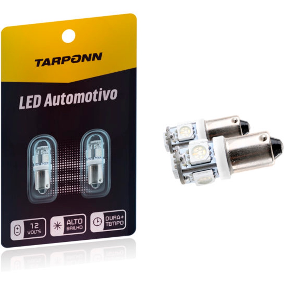 Lâmpada 69 BA9S 5 LED 5050 6000K 12V - Tarponn