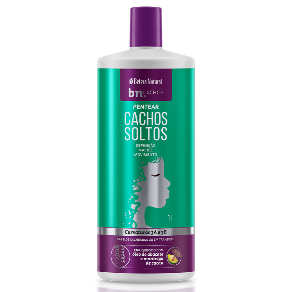 Beleza Natural Cachos Soltos Creme de Pentear 1000ml Cachos Maciez Definição