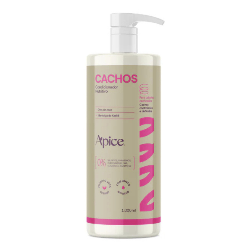 Apice Apse Condicionador Cachos Essence Nutritivo 1000ml Cabelos Cacheados Brilho Maciez