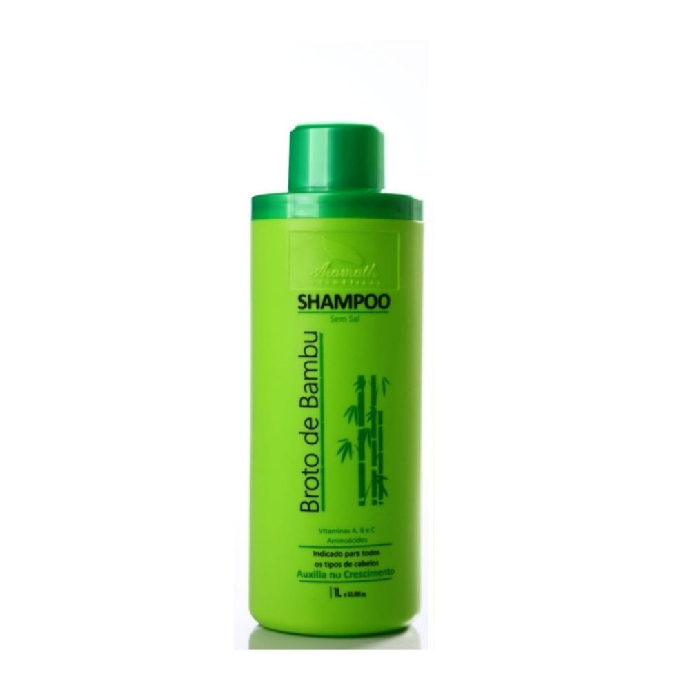 Shampoo Broto de Bambu Aramath 1000ml auxilia no crescimento de todos os tipos de cabelos limpeza brilho e maciez ao fio
