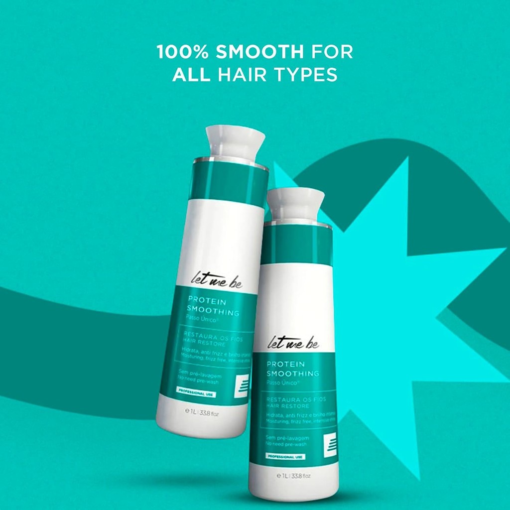 Progressiva Let Me Be Protein Smoothing - Alisamento Sem Formol, Restaura Fios, Reduz Frizz, Brilho, Maciez - 1000ml