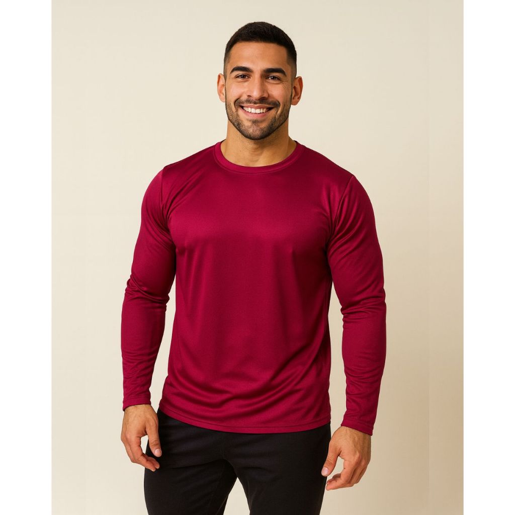 Camiseta Masculina Manga Longa Esportiva DryFit Segunda Pele Estilo Treino Academia Atividade Física