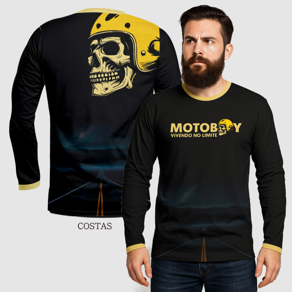 Camiseta Camisa Manga Longa Motoboy Trabalho Uniforme Dryfit