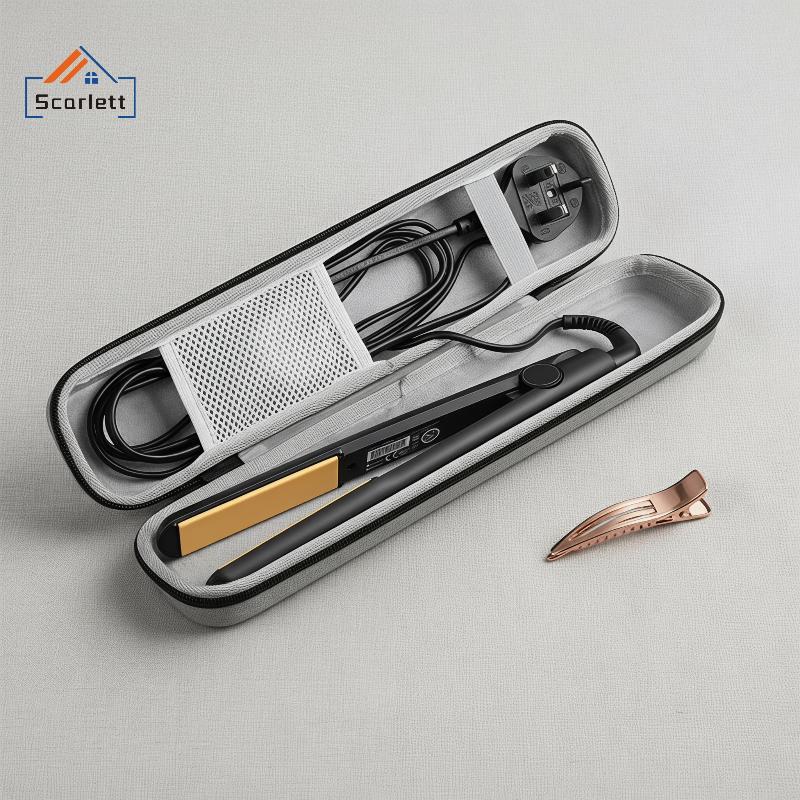 [Scarlett] Bolsa De Armazenamento Para Alisador De Cabelo , Resistente Ao Calor , Portátil , Antiarranhões , Ferros De O
