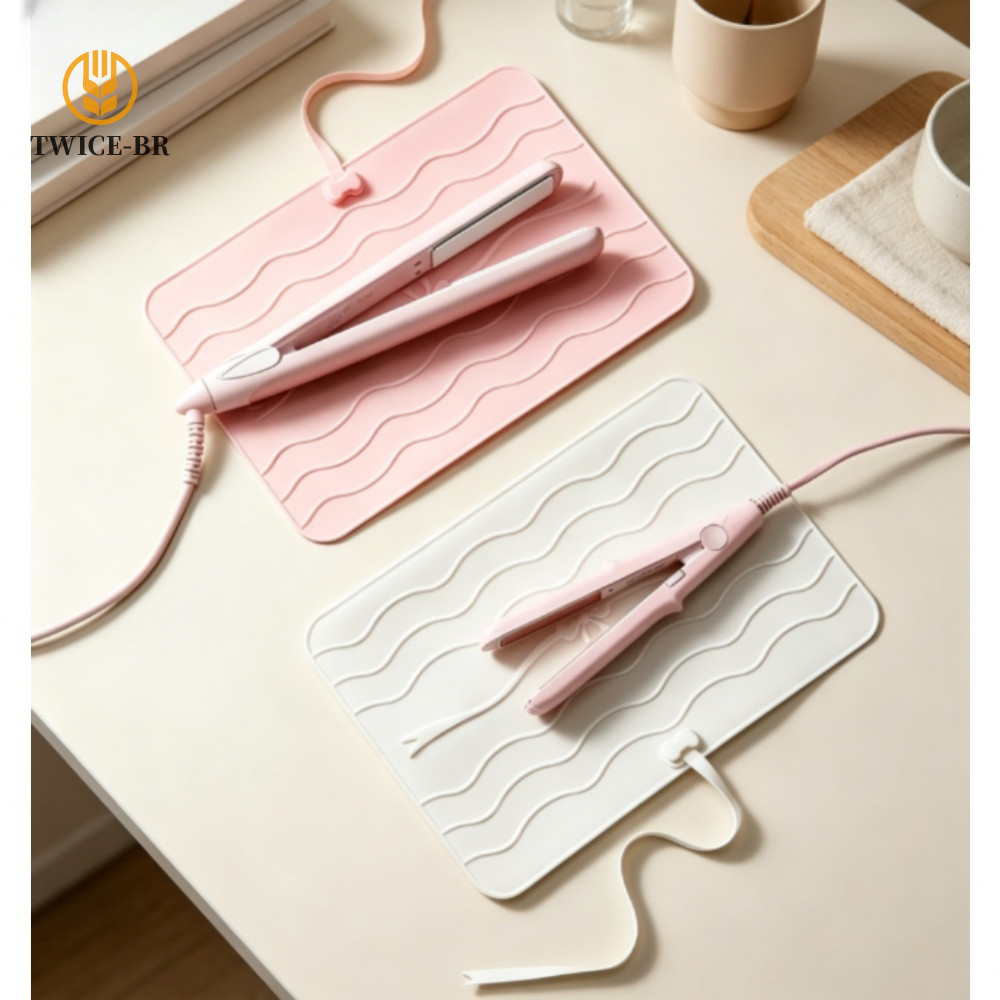 Bolsa De Armazenamento Resistente Ao Calor De Silicone Para Viagens De Alisador De Cabelo Com Ferro De Ondulação