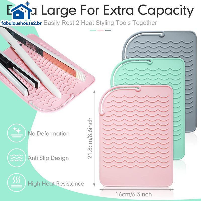 FABUL Multifuncional Silicone Resistente Ao Calor Almofada Tapete De Isolamento Para Alisador De Cabelo Curling Sti Mode