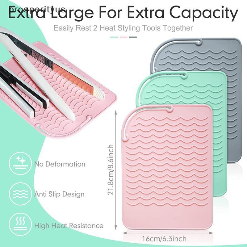 [prosperityus] Tapete De Isolamento Multifuncional De Silicone Resistente Ao Calor Para Alisador De Cabelo , Modelador D
