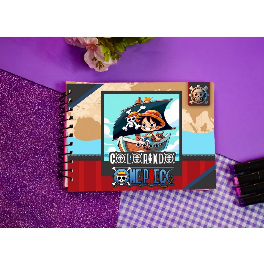caderno colorir one piece anime 50 paginas