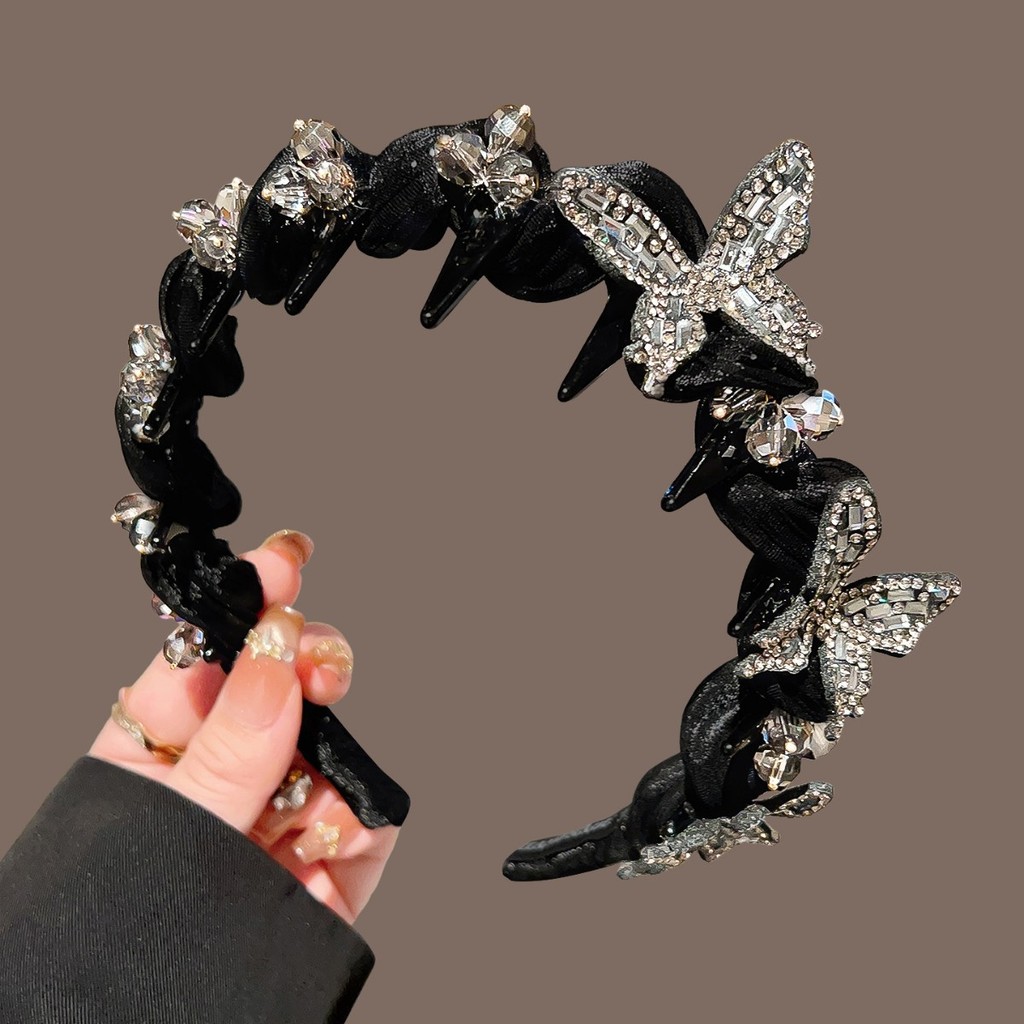 2026 princesa Paris borboleta bandana feminino High-End moda Hairpin lavagem rosto Super bonito bandana