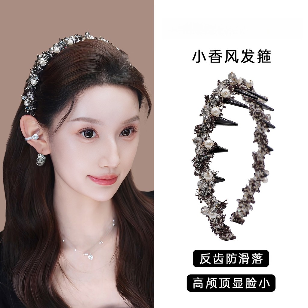 Paris princesa high-End cristal bandana 2026 novo estilo fofo high-Top Hairpin rosto lavagem maquiagem especial bandana