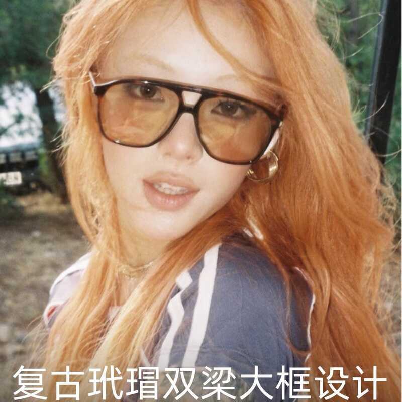 2025 Paris moda Zhou Songjia mesmo estilo luz folha de chá óculos de sol feminino High-End sentido SL596 óculos de sol B