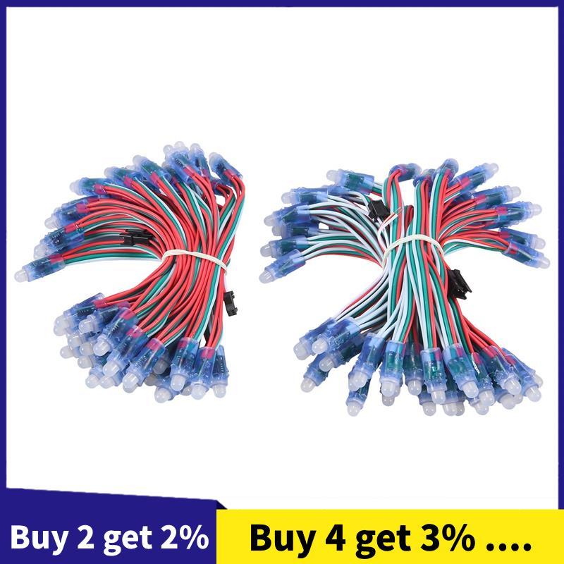 100 Pçs/Lote 12mm WS2811 2811 IC RGB LED Pixels Módulo Luz De Corda IP68 5V Feriados/Natal/Festival