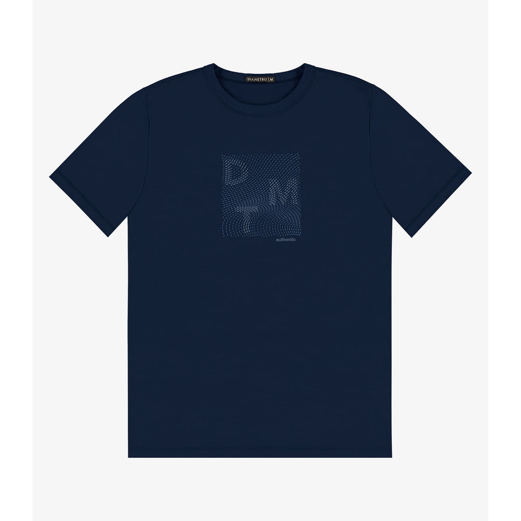 Camiseta Masculina em Meia Malha Diametro Azul
