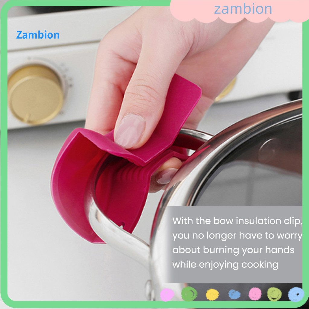 Kitchen Pot Clip Silicone Rack 2pcs Oven Gloves Holders Non-slip Heat Resistant Cooking Clips Bow-shaped Grip for Hot Co