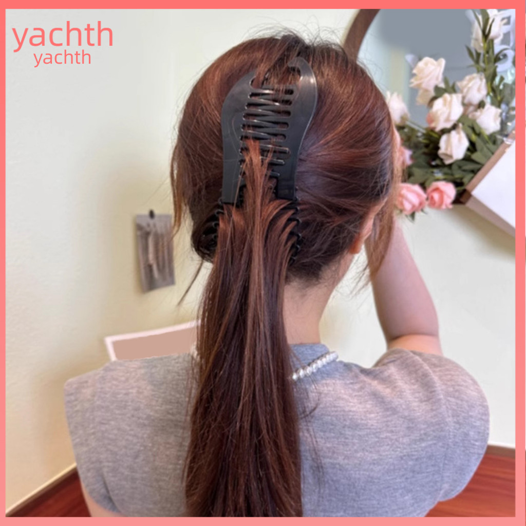 Girls Hair Clips Plastic Clip 2pcs Women Banana Non-slip Grip Ponytail Pins Stylish Back Head Accessories for Easy Styli