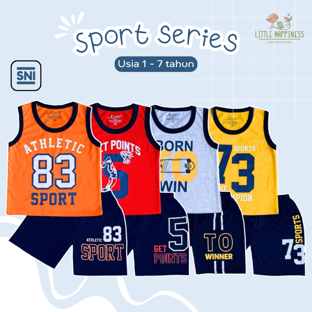 Série Esportiva ~ Conjunto De Camiseta Para Meninos De 1 A 7 Anos Com Motivo Impresso Em Tela KELFI