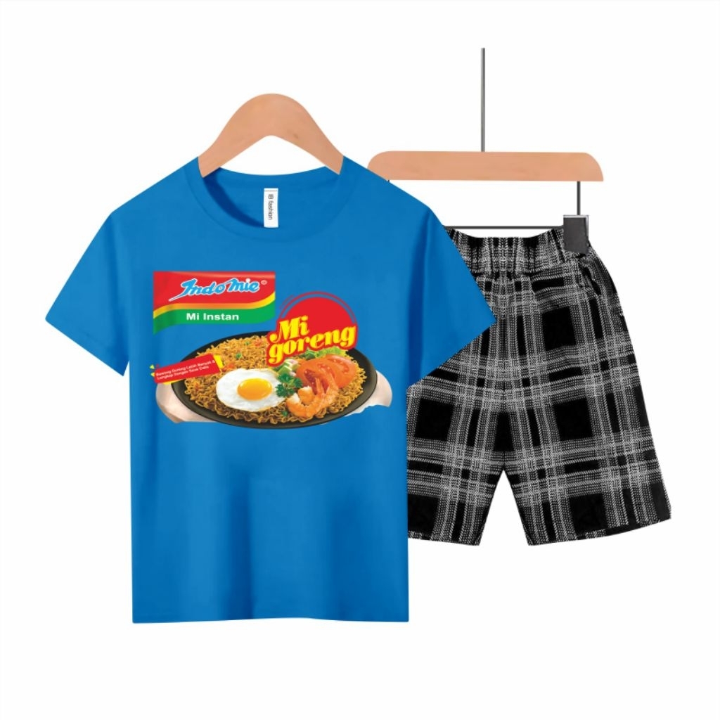(IB) Conjunto Infantil Unisexo , Bolso Impresso Em Tela DIGITAL/Macarrão FRIED
