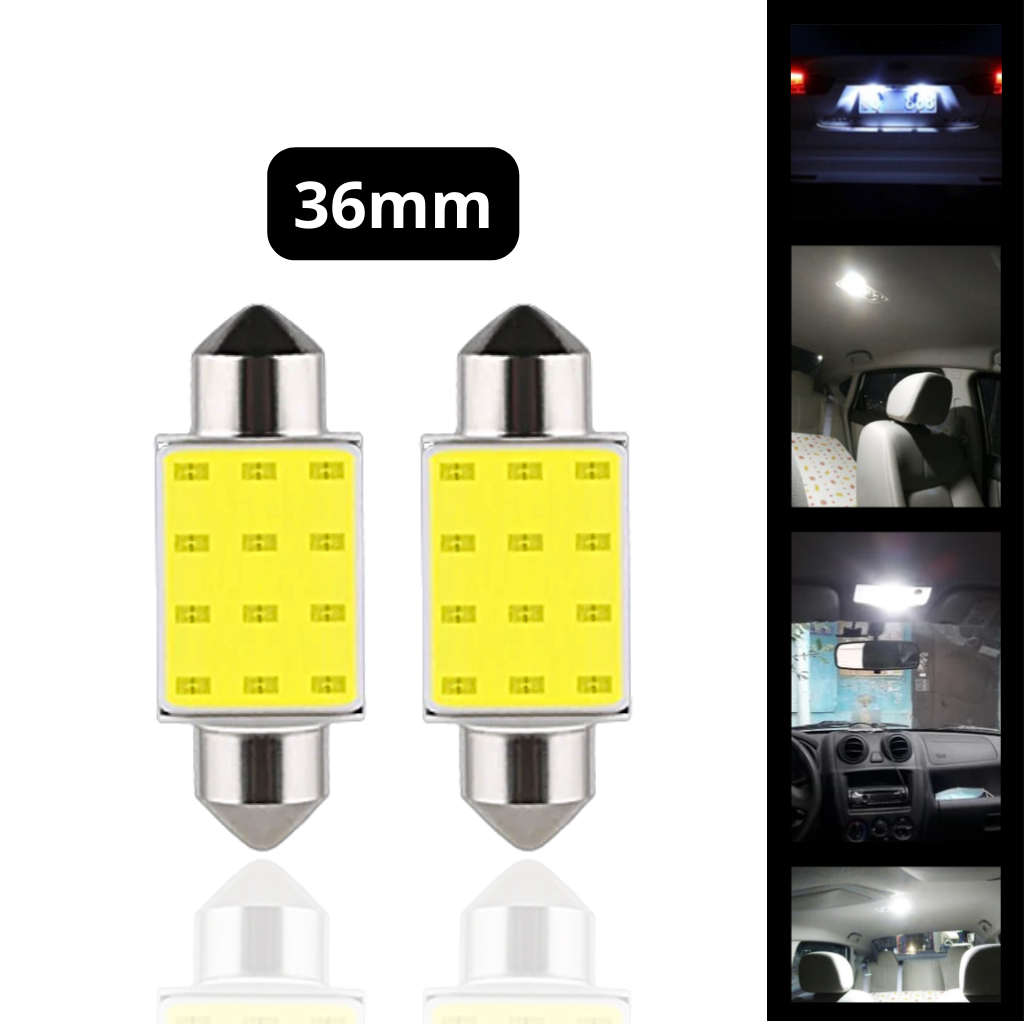 Lâmpada led Torpedo 36mm Siliconada 12 Leds 12v premium Branca super alto brilho qualidade Brilhante cob 12smd 1.5