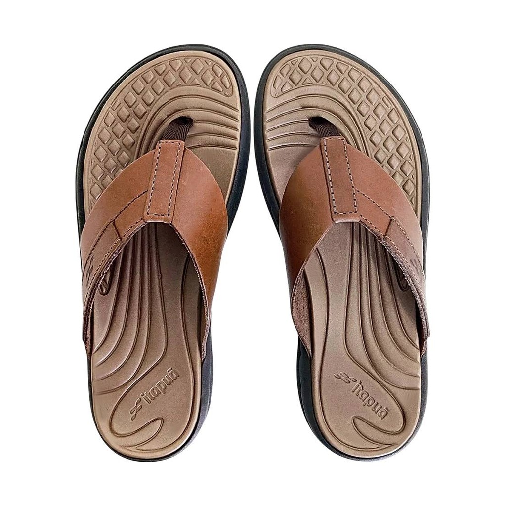 Chinelo De Dedo Masculino Com Tiras Largas Couro Itapuã