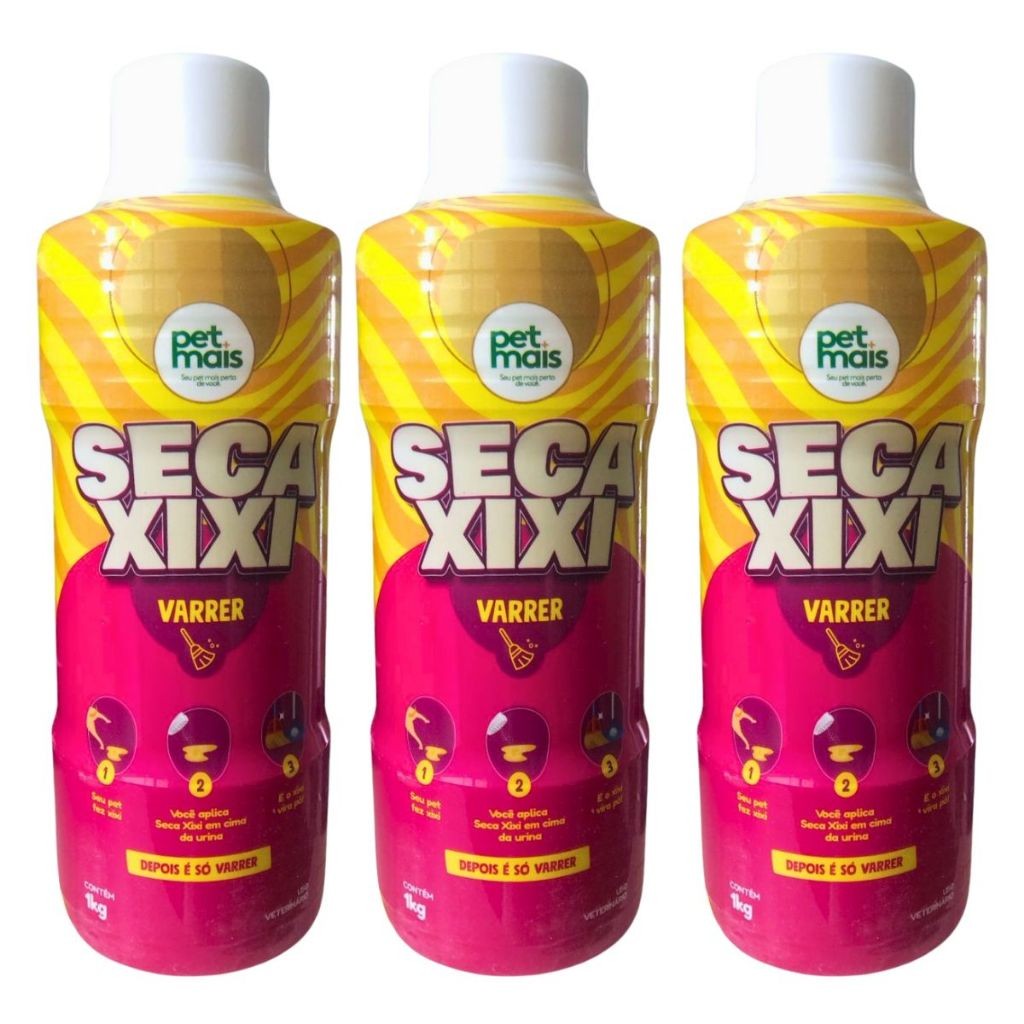 Combo 3 Seca Xixi 1kg para Varrer Xixi de Cachorro Gato Petmais Limpeza Prática