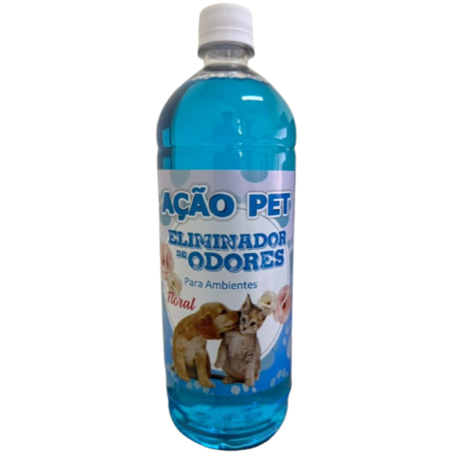 Neutralizador de odores Pet Floral Concentrado 1 LT Eliminador Odor Bactericida Gato Cachorro Desinfetante