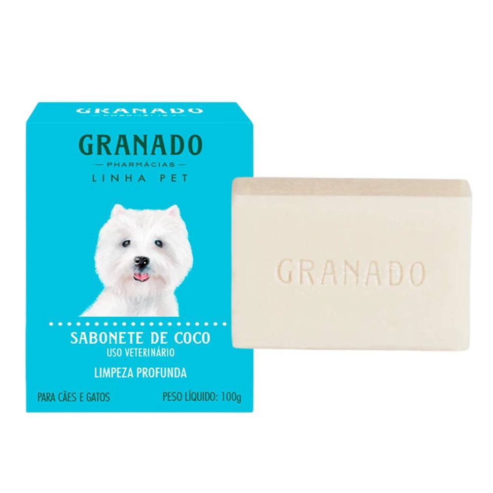 Kit 10 Sabonete Pet Cachorro Gato Óleo de Coco Granado Barra Anti Oleosidade Limpeza Profunda 100g