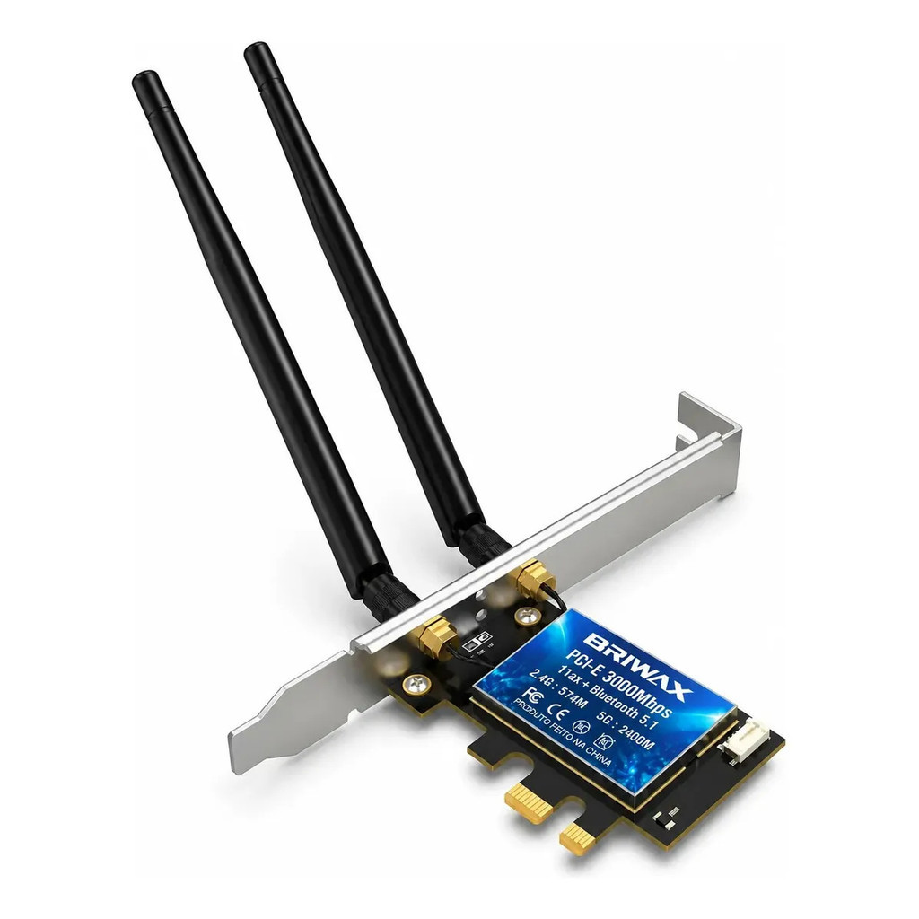Placa Wi-fi 6 Ax200 Pcie 3000mbps Bluetooth 5.1 Dual Band