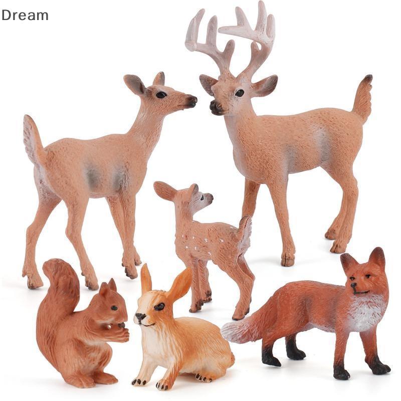 < Dream > Estátuas Artificiais De Animais , Mini Cervos , Raposa , Resina Ecológica , Estatuetas Realistas Para Quarto D