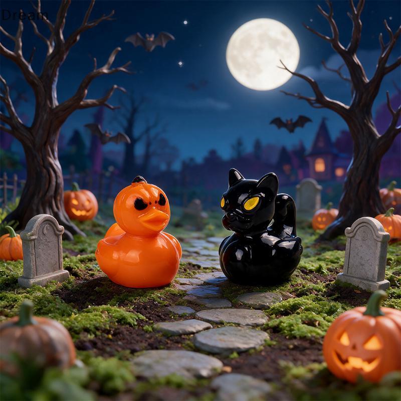 < Dream > Mini Estatuetas De Resina De Halloween Du , 10 Peças , Estilo Fantasma De Abóbora Para Pátio Externo , Decoraç