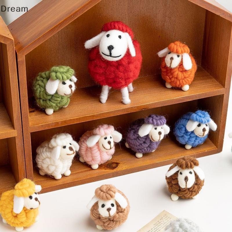 < Dream > Mini Ornamento De Ovelha De Feltro De Lã 1 Peça Estatueta De Cordeiro Fofa Pequena Decoração De Mesa Para Estu