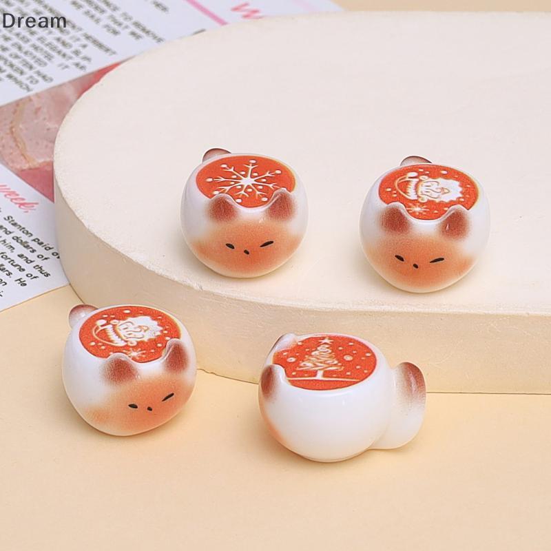 < Dream > Resina Gato Mini Latte Estatuetas 5/10 Pçs Contas De Café Não Porosas Decoração Kawaii Para Desktop Festa À Ve