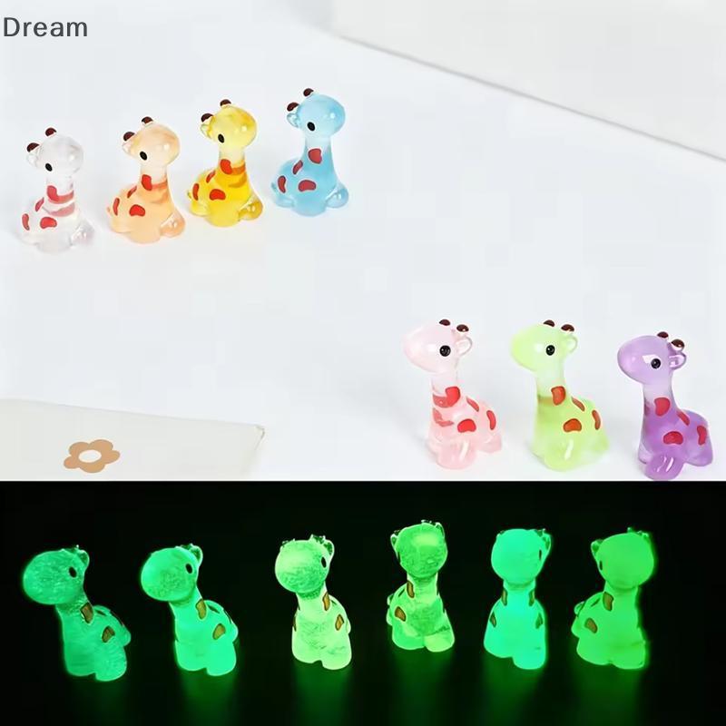 < Dream > 10 Peças Mini Girafa Fofa Miniaturas Luminosas Estatuetas De Animais Brilhantes Para Decoração De Mesa De Escr