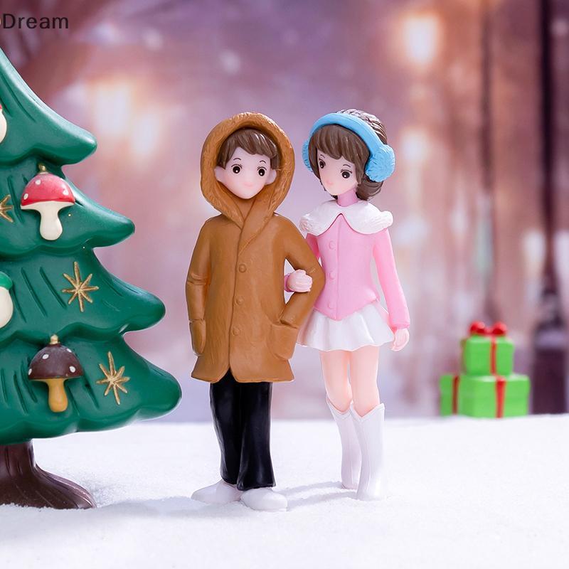 < Dream > 1 Par Mini Amantes De Doces Casal Segurando As Mãos Estatuetas Miniaturas Jardim De Fadas Terrários De Musgo A