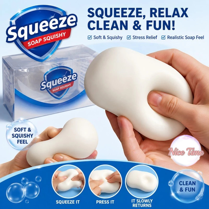 【Alívio Do Estresse】[Fun Stress Relief] Soap Simulation Toy Squishy Rubber Decompression Toy for Adults/Kids/Office/Home