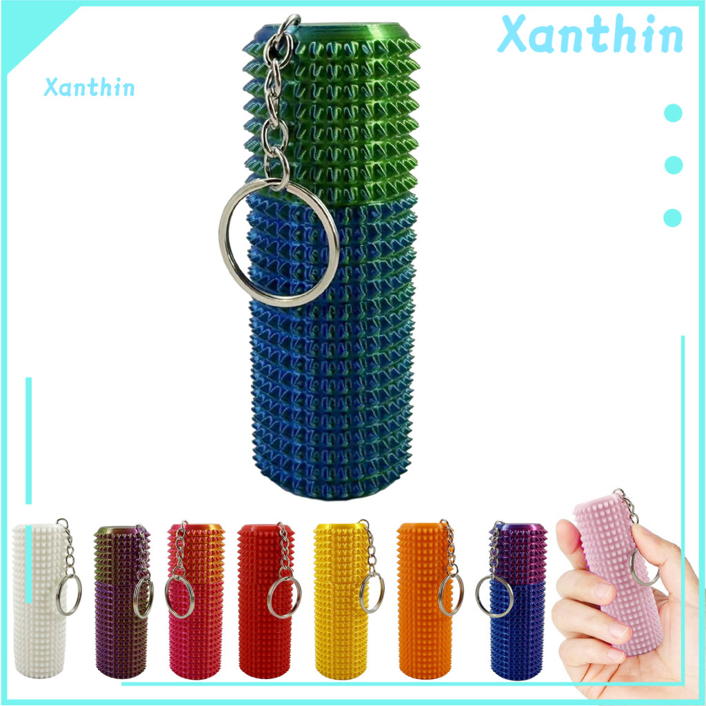 Spiky Fidget Toy with Keychain Grippie Stim – Portable 3d Printed Stress Relief Roller for Teens Adults Pain Anxiety f