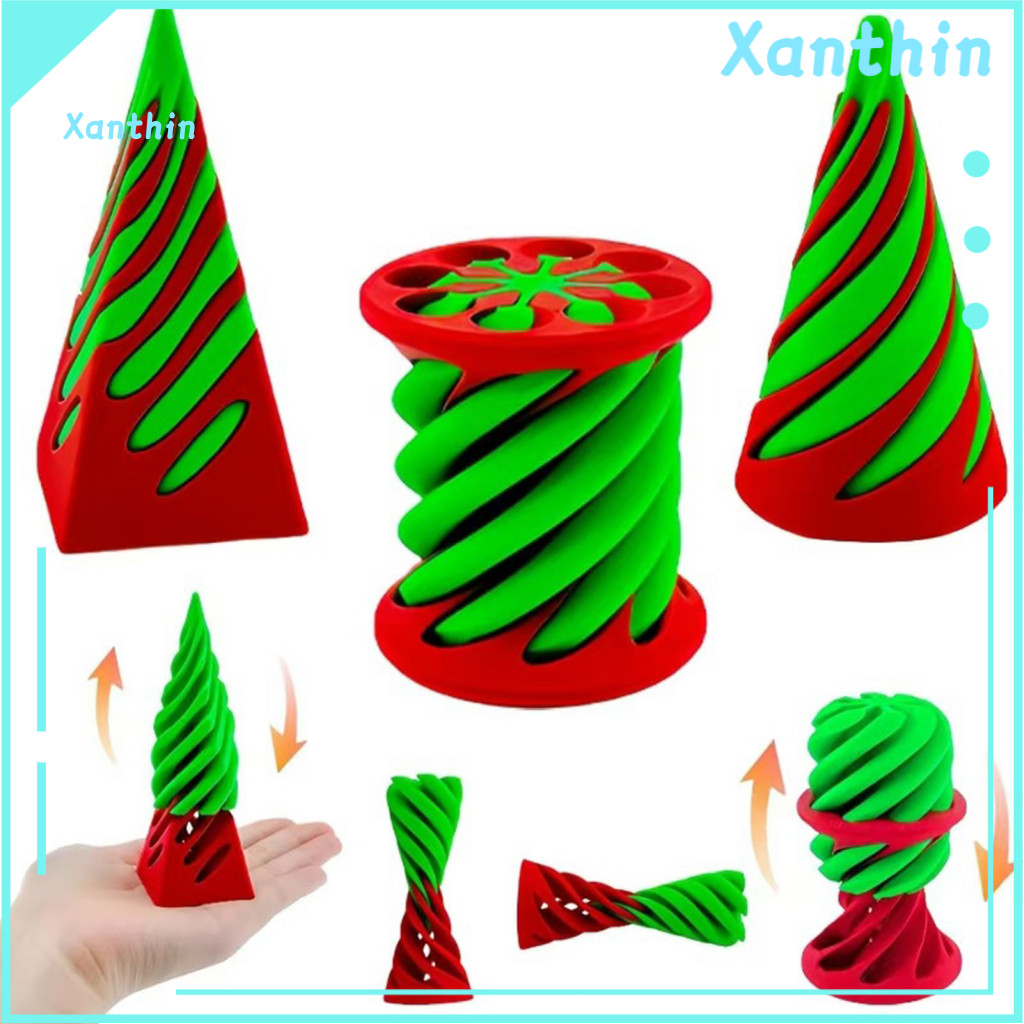 Spiral Cone Toy Kids 3pcs 3d Printed Pyramid Fidget Toys Set Stress Relief Educational Mini Figurines for Adults Anxiety