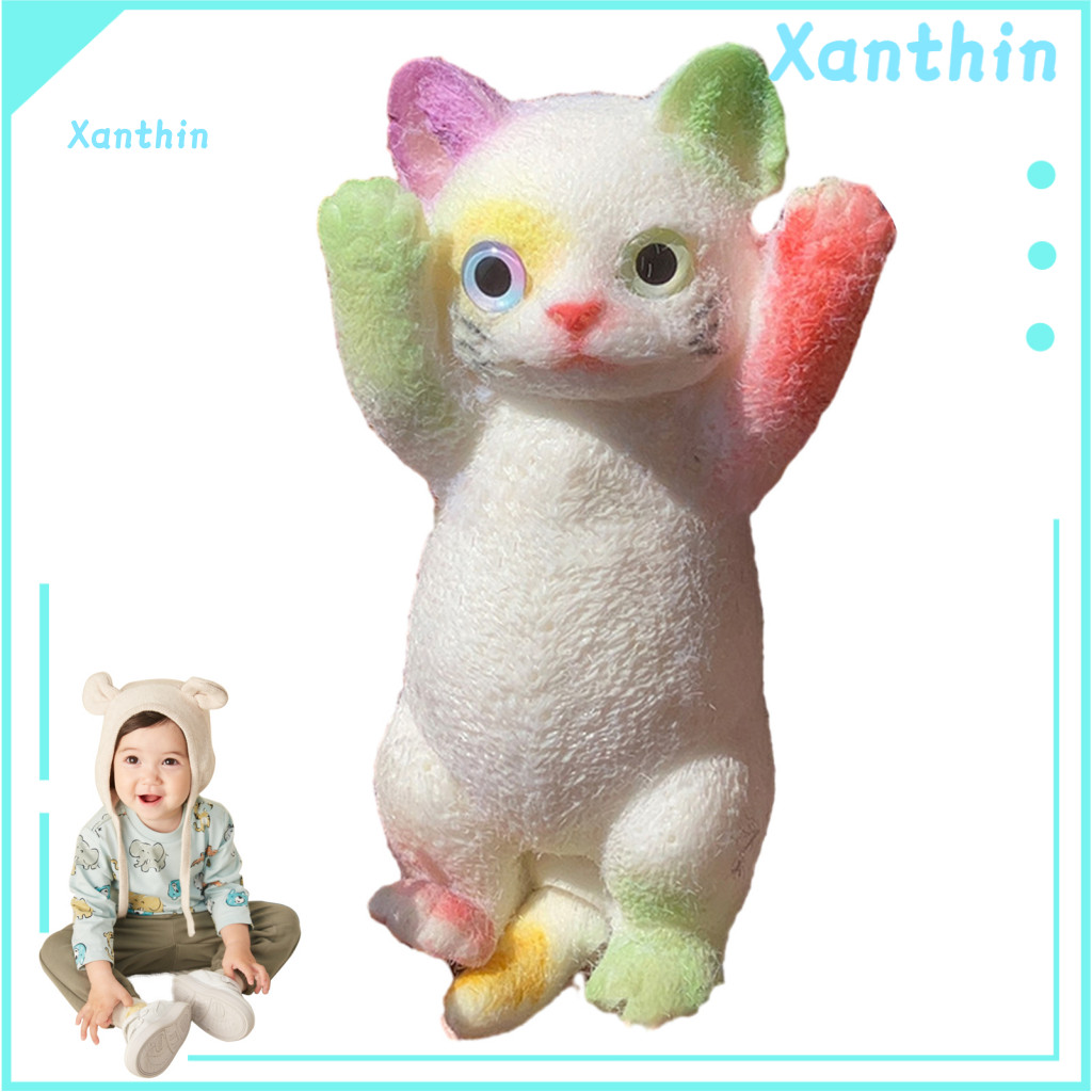 Stress Relief Cat Toy Realistic Squeeze Soft Slow Rebound Tpr Fidget for Kids Teens Adults Portable Sensory Anxiety Kitt