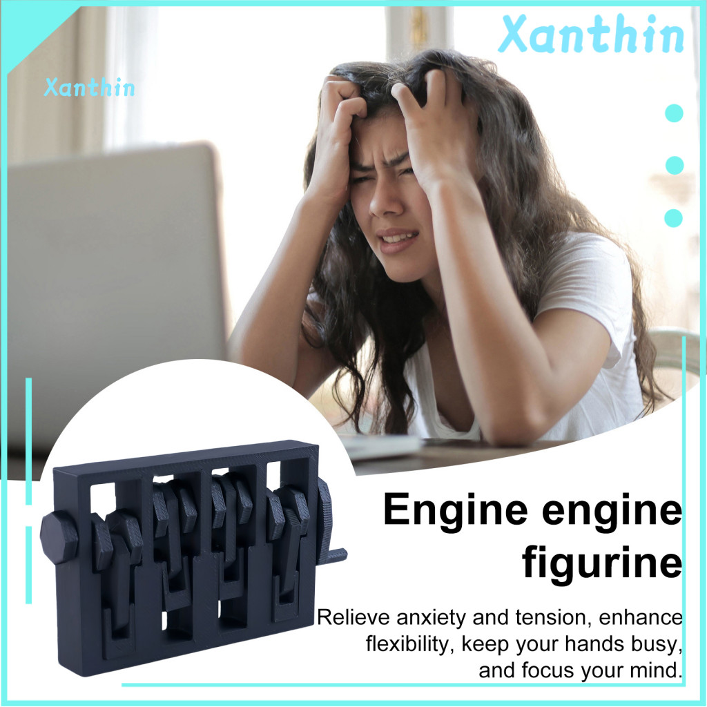 Stress Relief Engine Toy Pocket-sized 3d Printed Mini Figurine Fidget – Handle Desktop Ornament for Teens Adults Uniqu