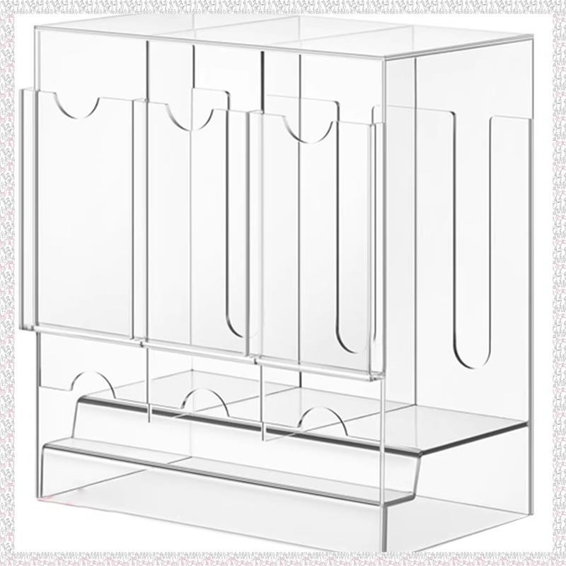 (Ogl) Booster Pack Case 3-Slot Acrílico Card Dispenser Armazenamento Organizador Para Local De Trabalho Jogo De Negociaç